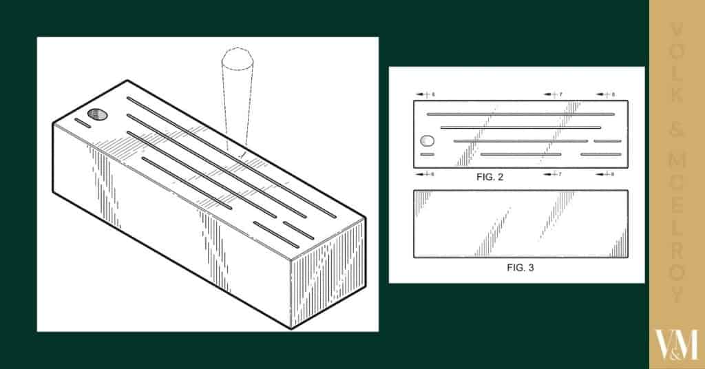 Adjustable linear metal lock with vent slots and a circular hole for security or ventilation. Designed for industrial or architectural applications.